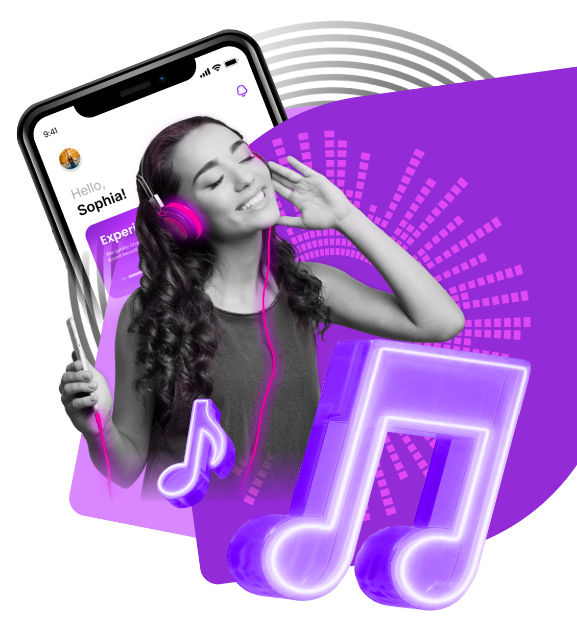 Gril listening music